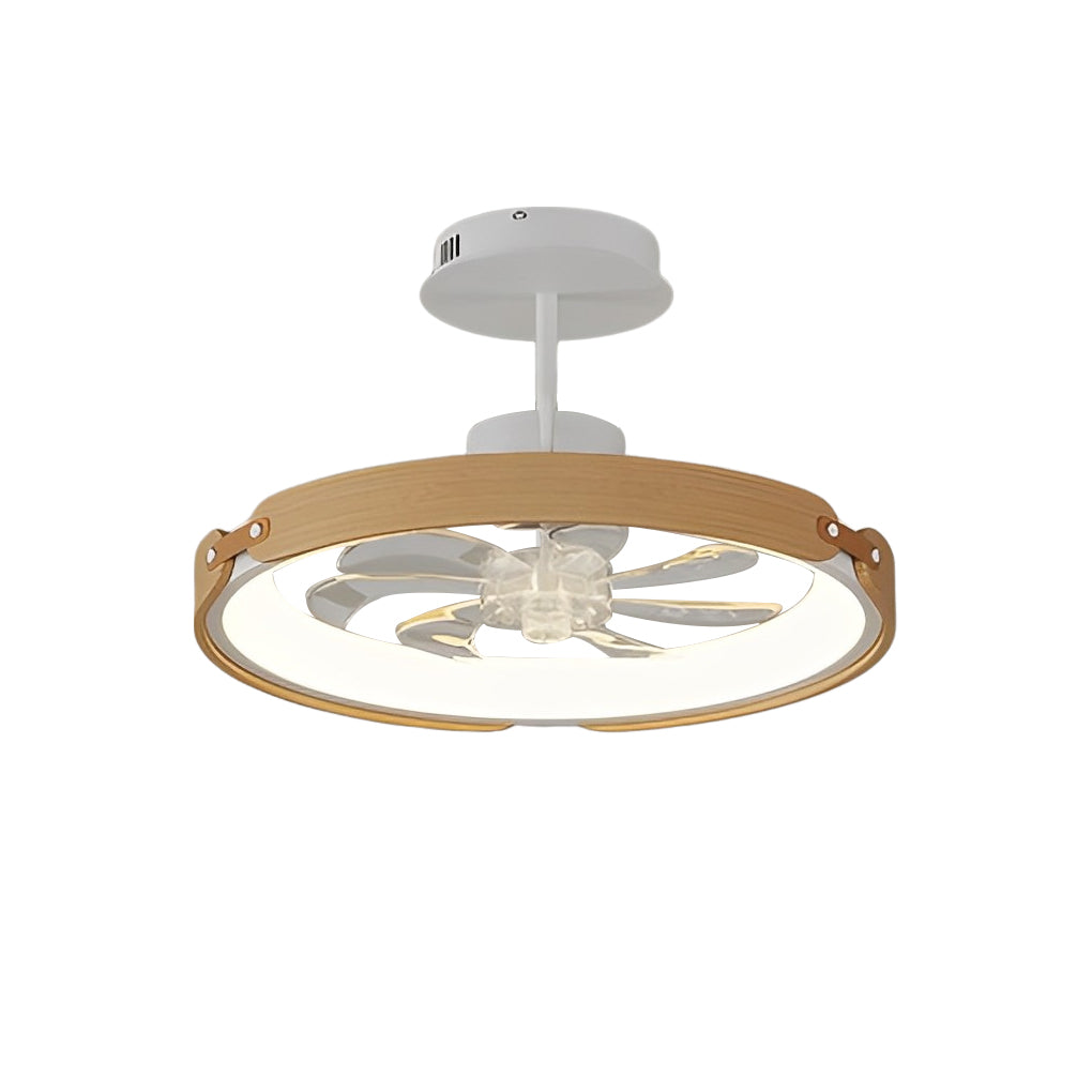 Wood Bladeless Ceiling Fan Light with LED & APP Control