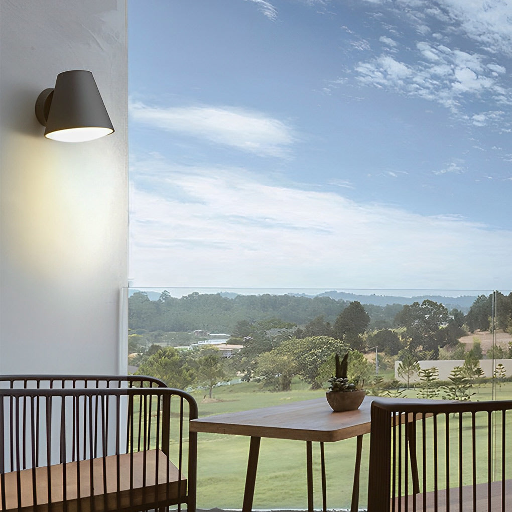 Cone Shape LED Waterproof Black Outdoor Wall Lamp Modern Exterior