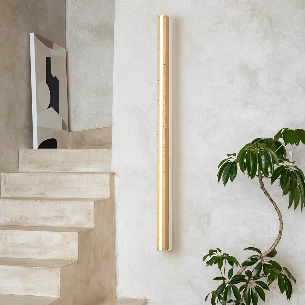 Travertine LED Dimmable Wabi-Sabi Japanese Wall Lamp 34.3"