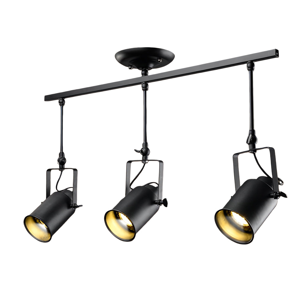Adjustable Industrial Spotlight - Black Iron LED Directional Ceiling