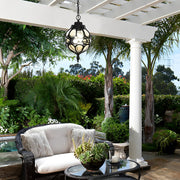 Waterproof Glass Ball Outdoor Pendant Light - Aluminum Frame