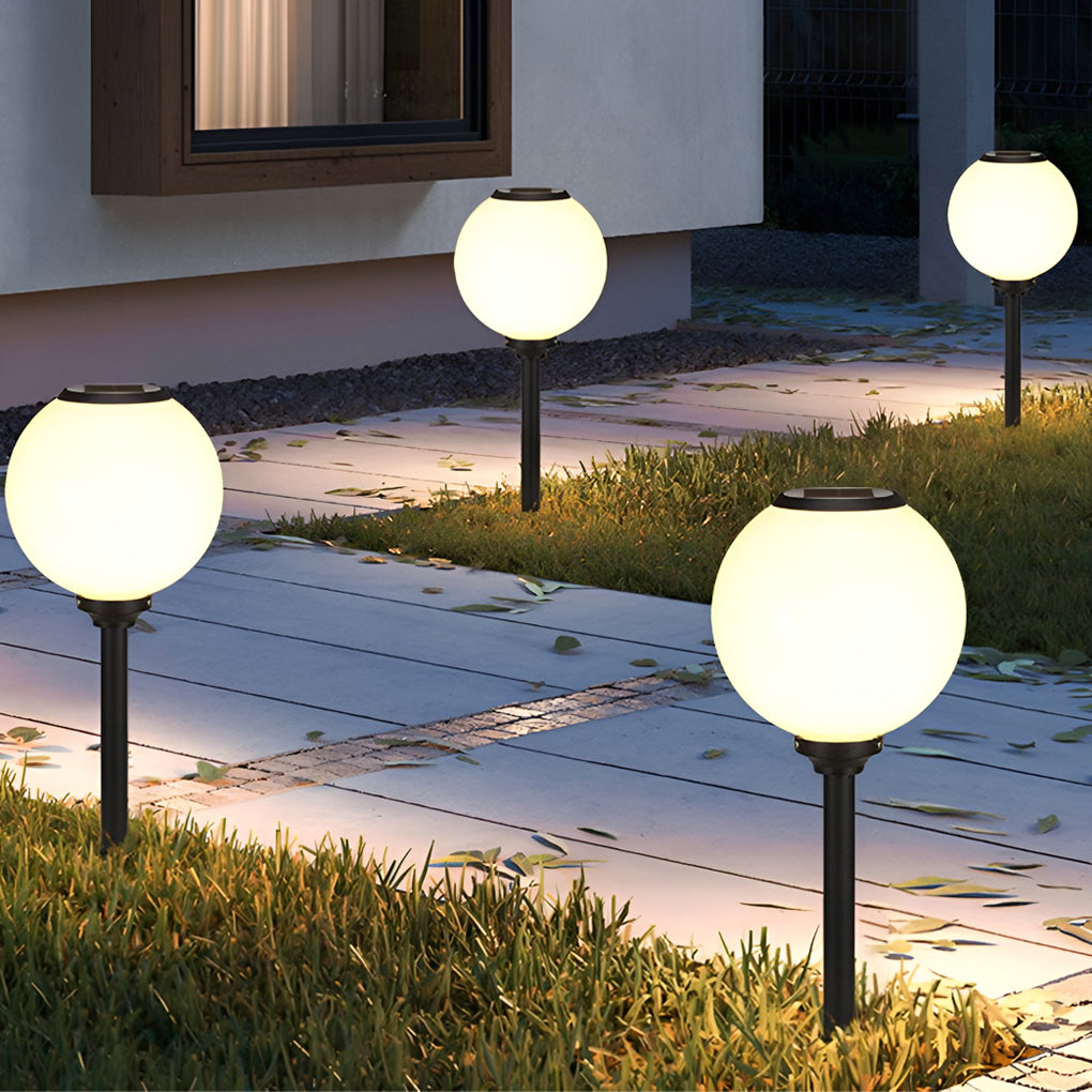 Solar LED Pathway Light Round Ball Design Adjustable Brightness