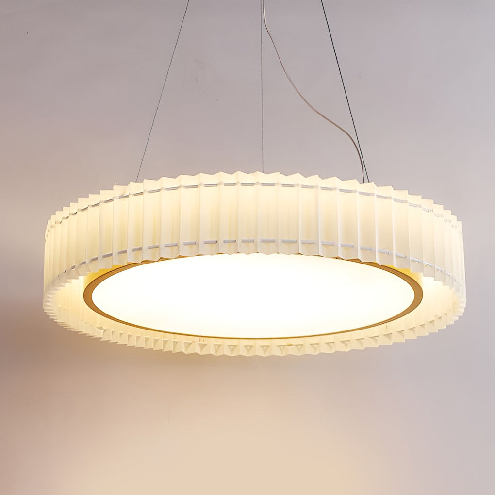 Pleated Fabric LED Ceiling Light with 3-Step Dimming
