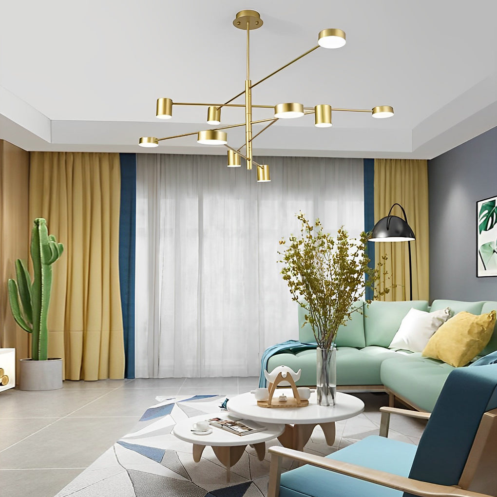 Nordic Geometric Pendant Light - Metal & Acrylic LED Chandelier