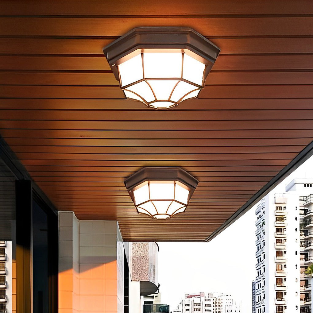 Modern Outdoor LED Flush Mount Ceiling Light - Waterproof Aluminum