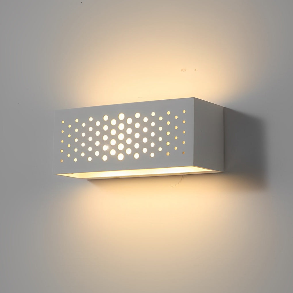 Modern Rectangular Plaster Wall Sconce with Up & Down LED Light