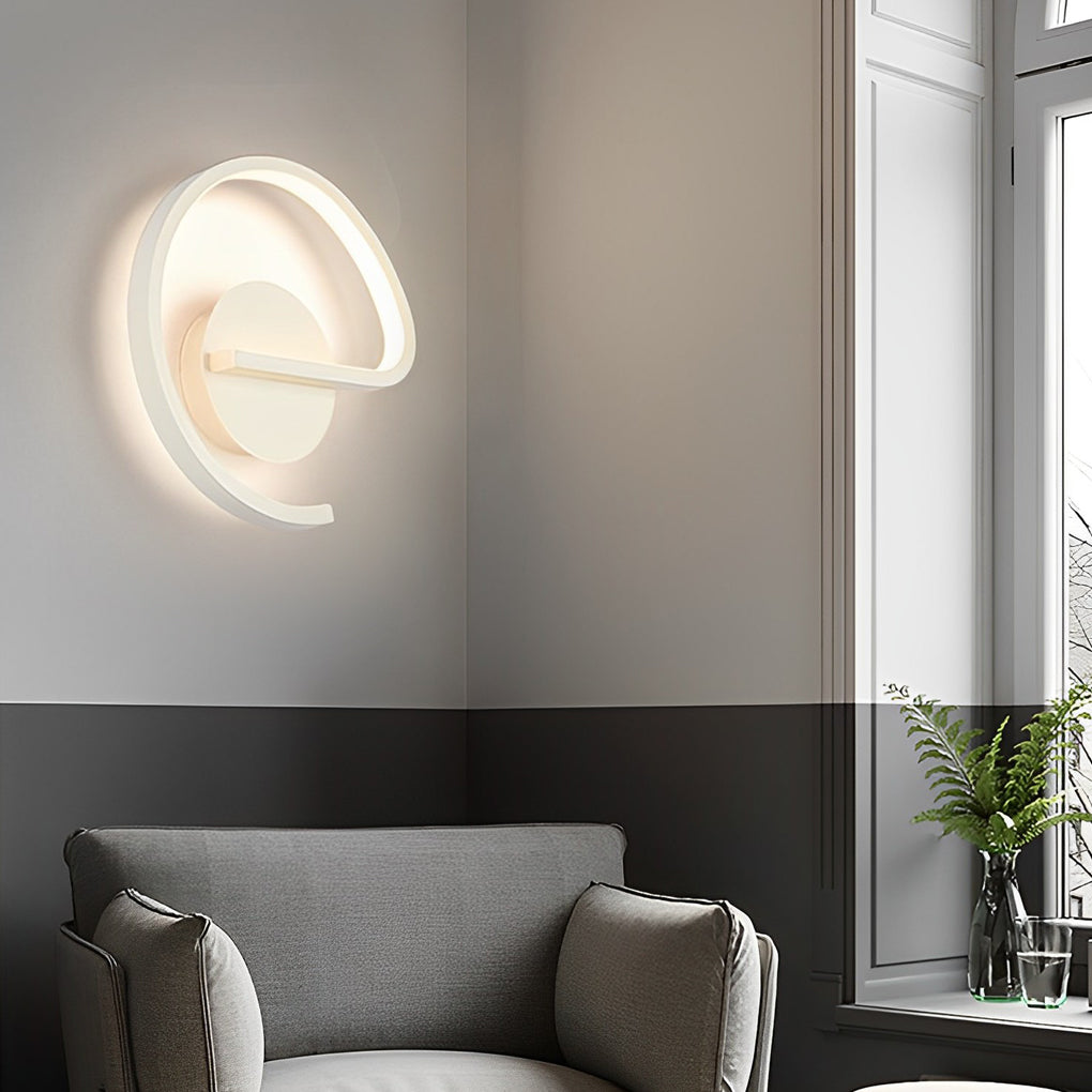 Modern LED Wall Sconce with Artistic Line Design in Aluminum