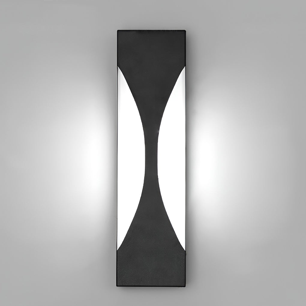 Modern Black LED Outdoor Wall Sconce - Waterproof Rectangular Design