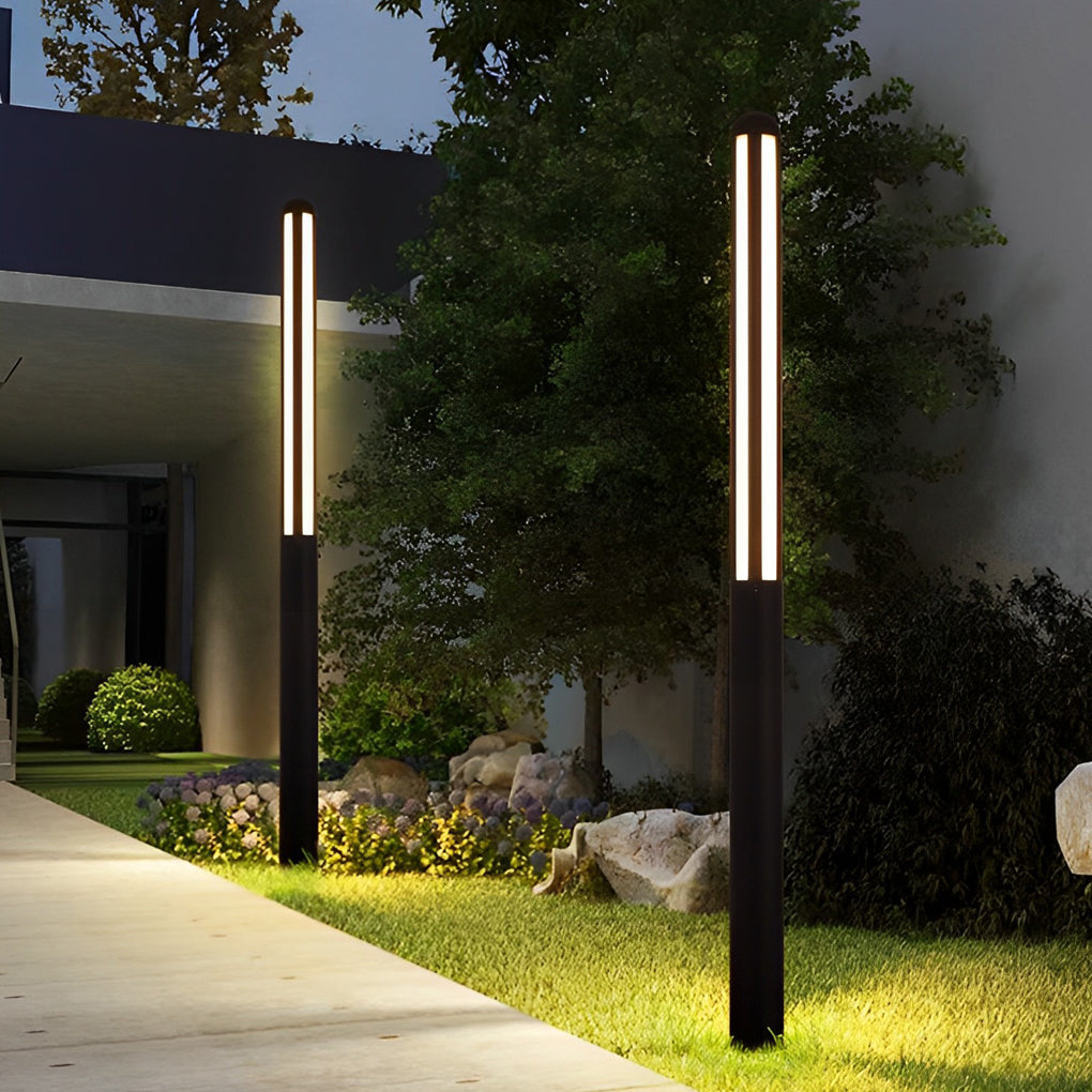Modern Black Aluminum LED Bollard Light – Outdoor Waterproof