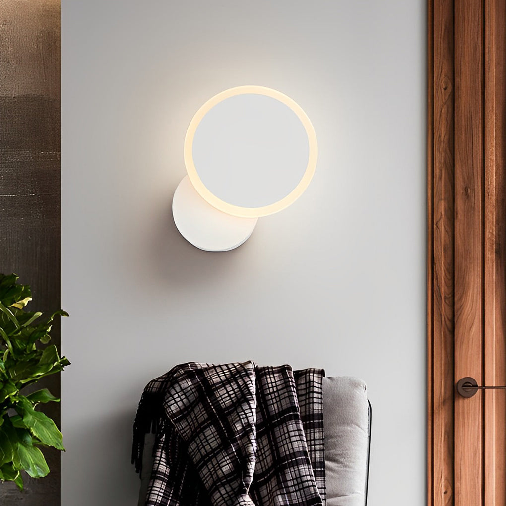 Rotatable LED Wall Sconce Modern Iron Acrylic Round Wall Light