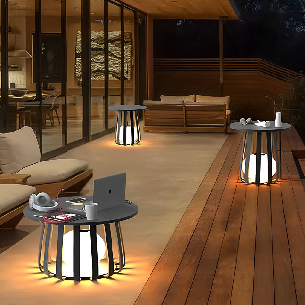 Solar Powered Outdoor Lantern with Table Top - Waterproof IP65 Iron