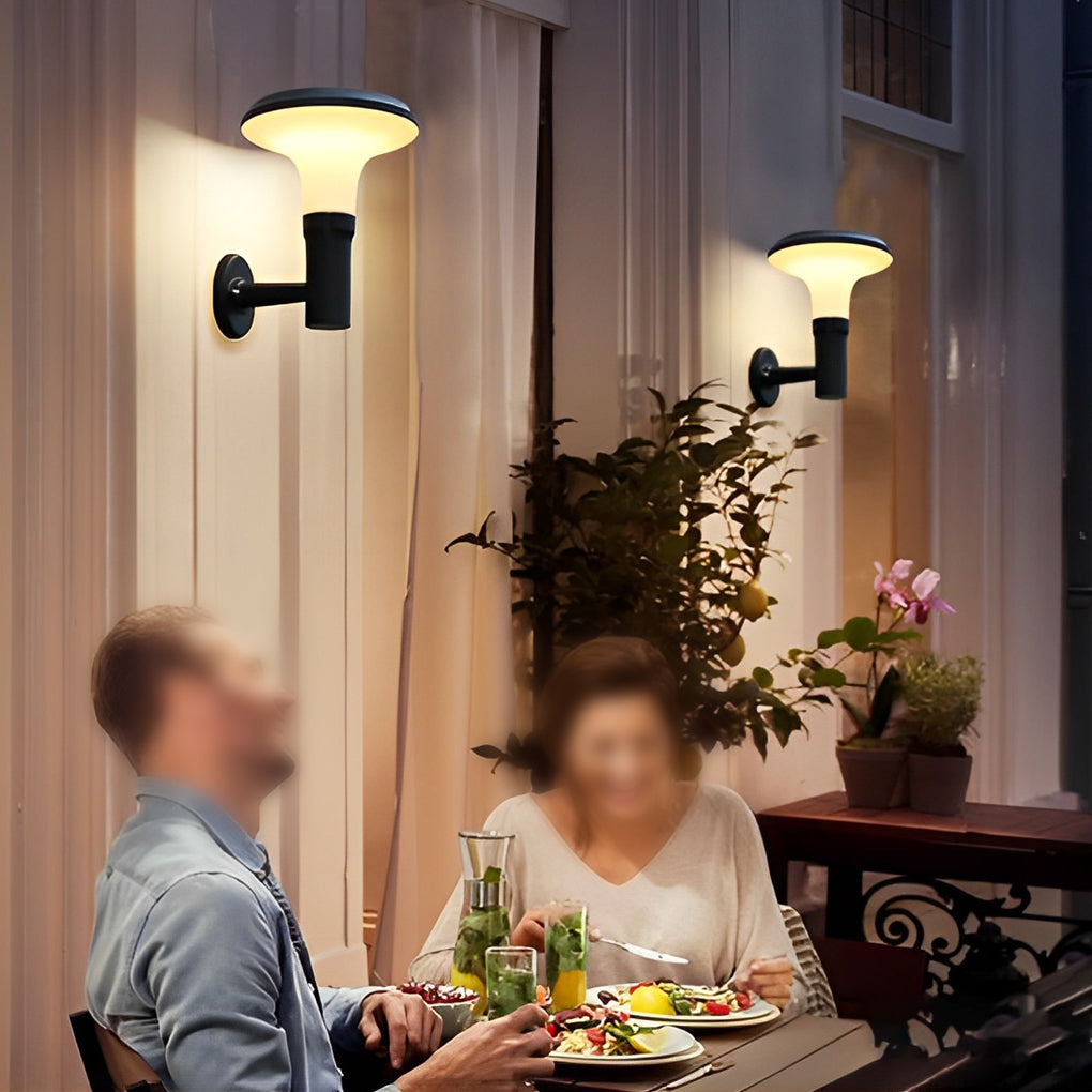 Solar Flower Wall Sconce - Modern Black Aluminum Outdoor Lighting