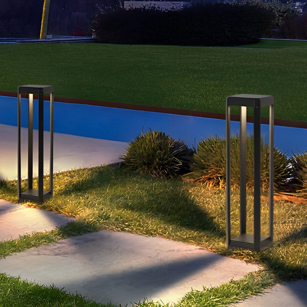 Modern Solar Pathway Light - Aluminum & Acrylic Black Finish