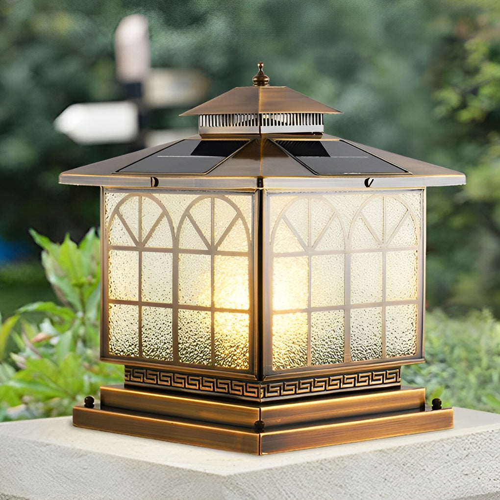 Modern Bronze Solar Post Cap Light with 3-Step Dimming