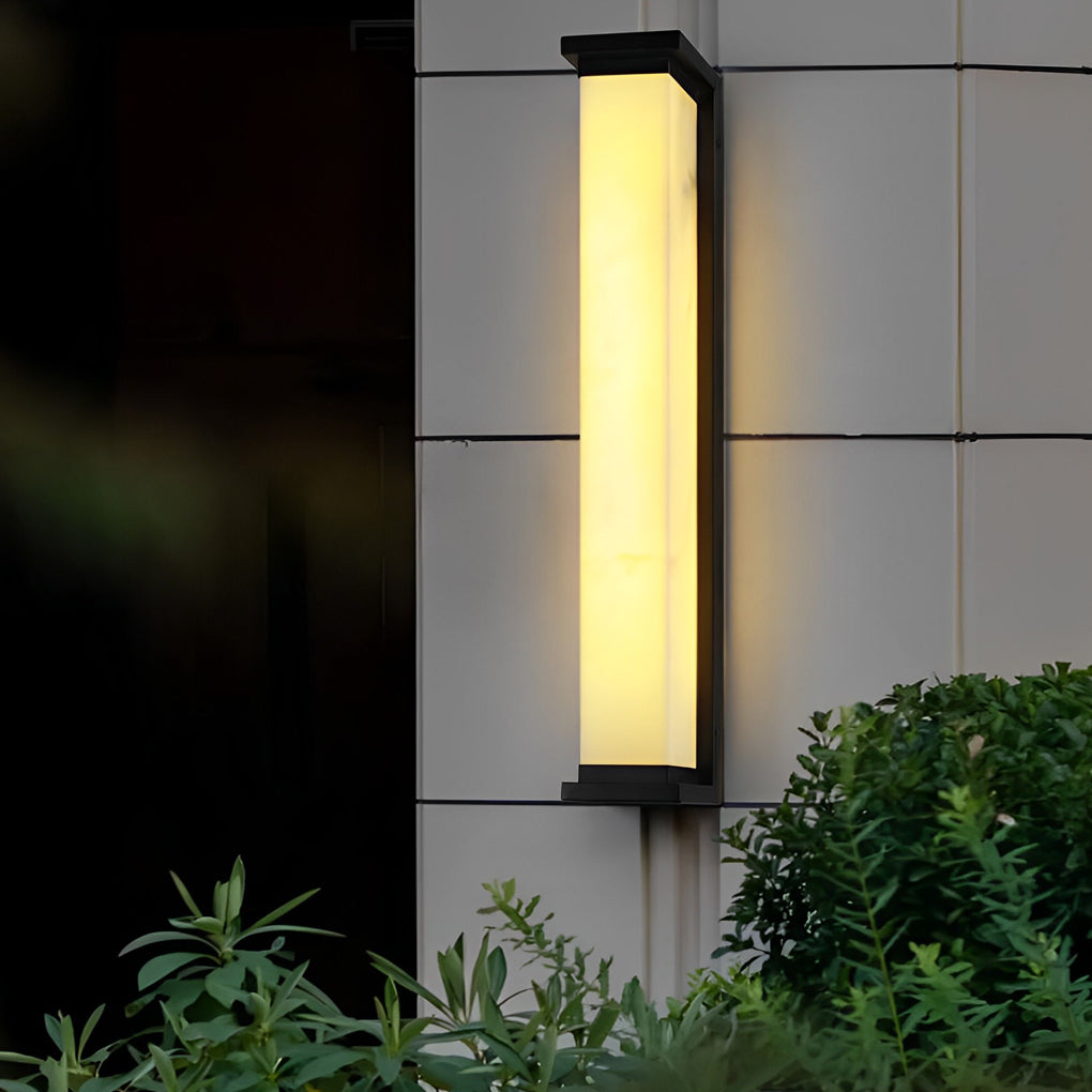 Modern Waterproof Outdoor Wall Light - Stainless Steel & Marble