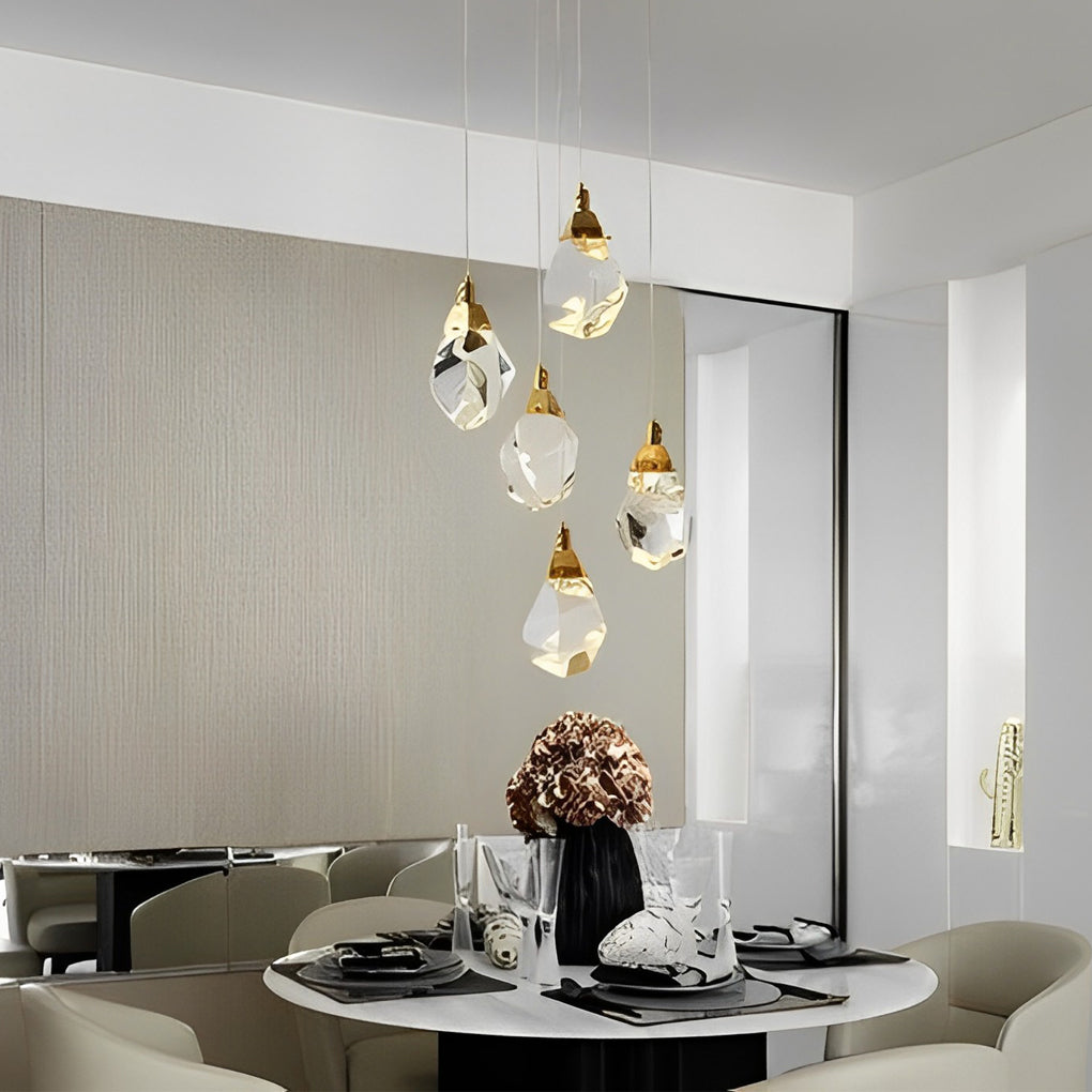 Spiral Crystal Staircase Chandelier Modern Electroplated Gold