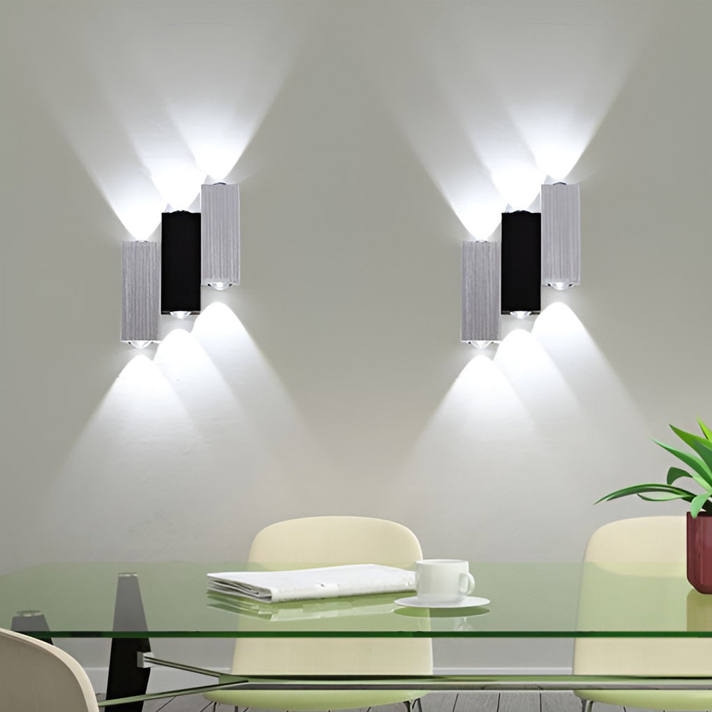Modern Rectangular LED Wall Light Up Down Aluminum Sconce