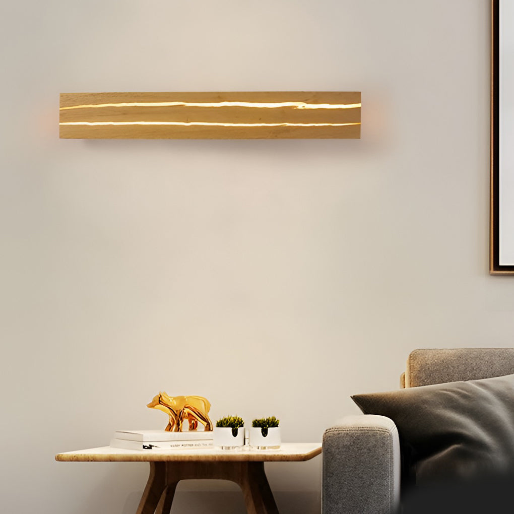Adjustable Wood LED Wall Lamp with 3-Step Dimming