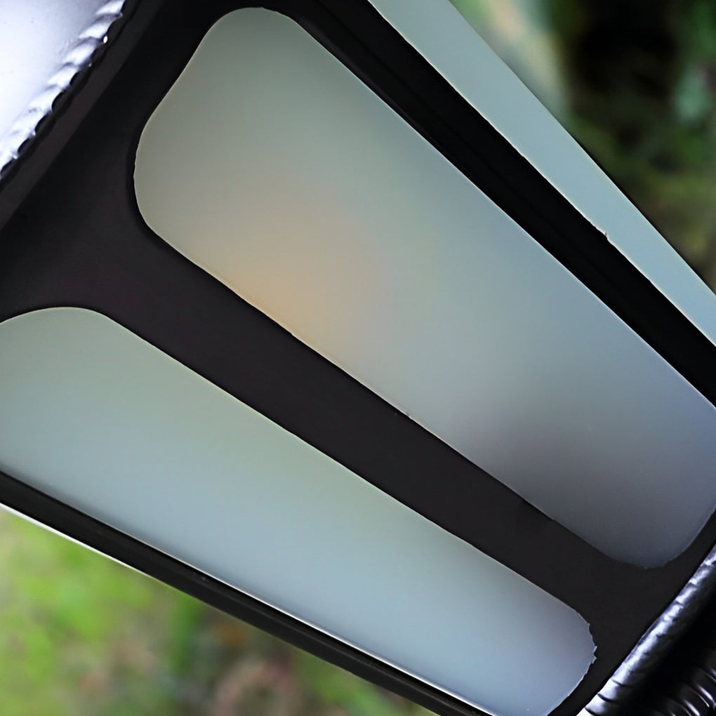 Black Aluminum Outdoor Pathway Lamp Post with Glass Shade