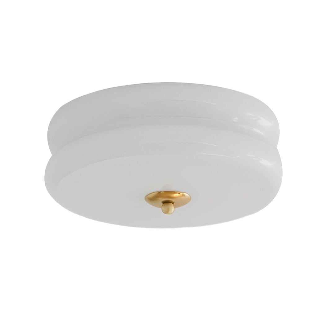 Modern Glass Drum LED Flush Mount Ceiling Light - Three Step Dimming