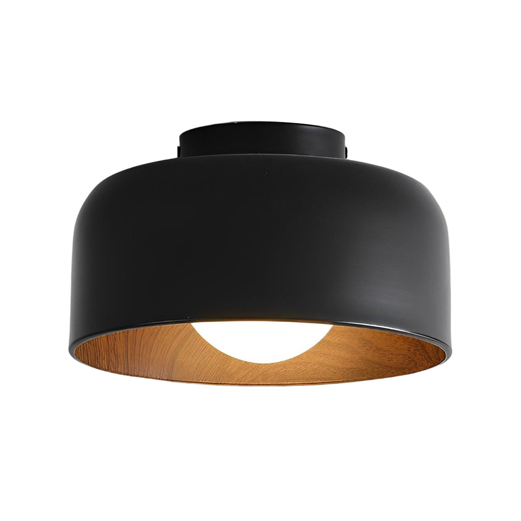 Modern Bowl LED Ceiling Light | Glass & Iron Flush Mount