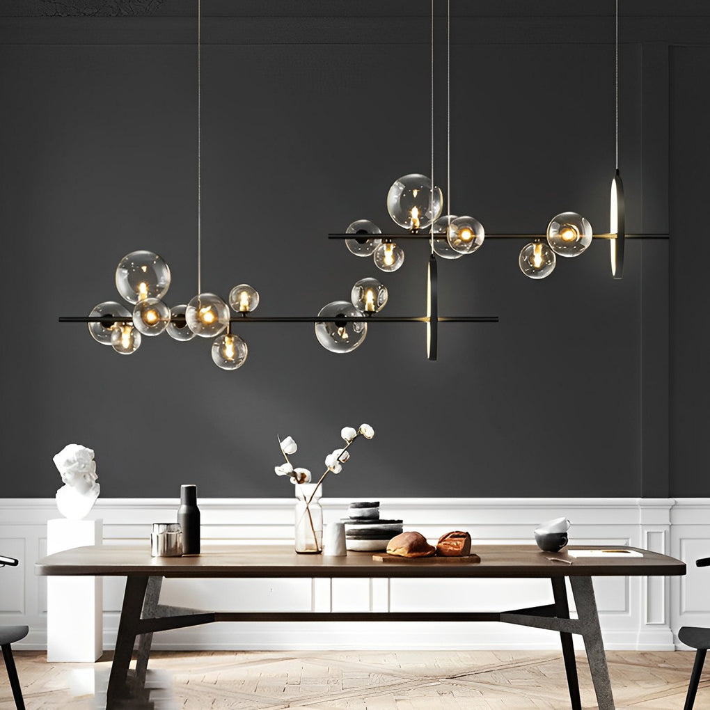 Modern Glass Bubble Chandelier – Black Nordic Pendant Light