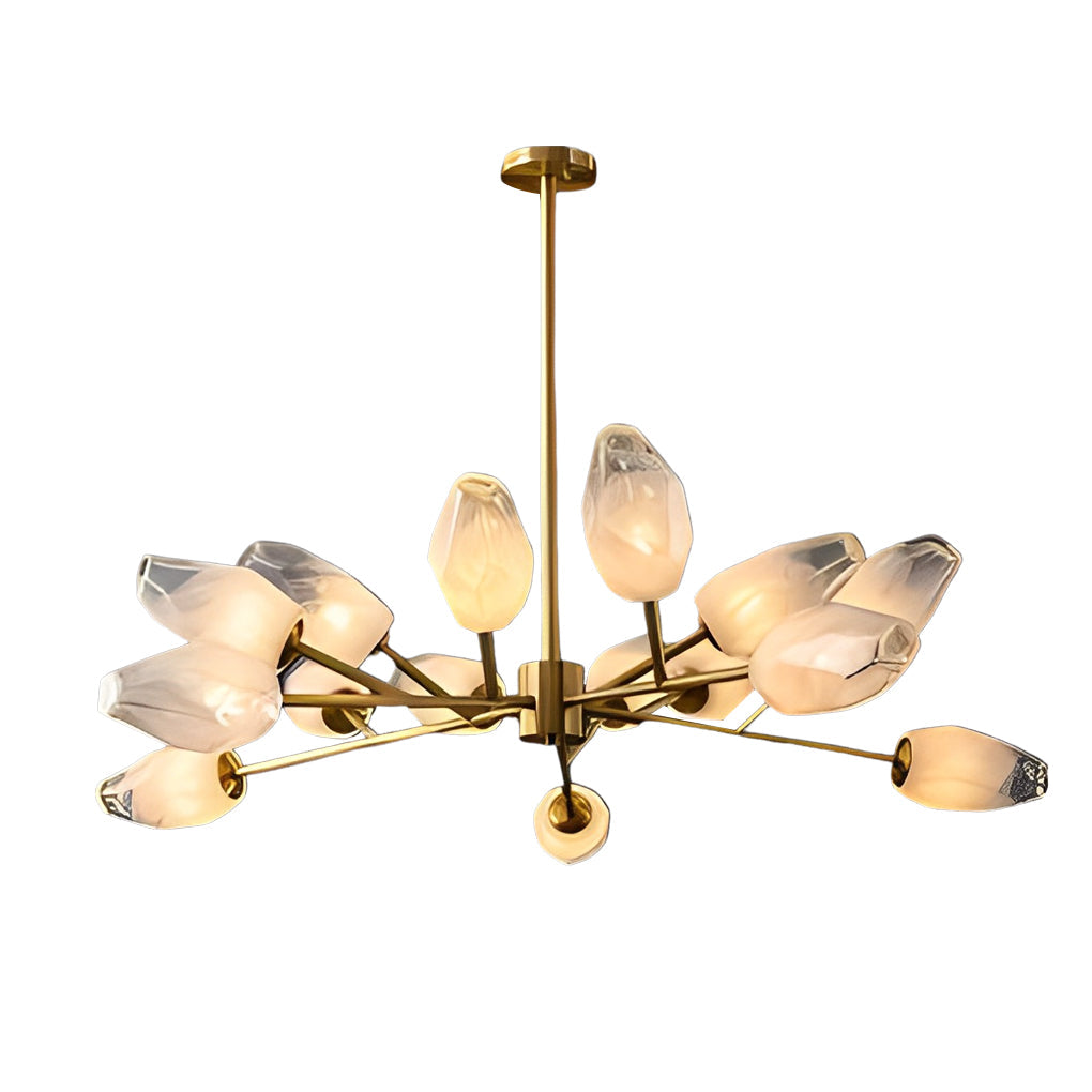 Modern Molecular Glass Chandelier Gold Electroplated LED Sputnik