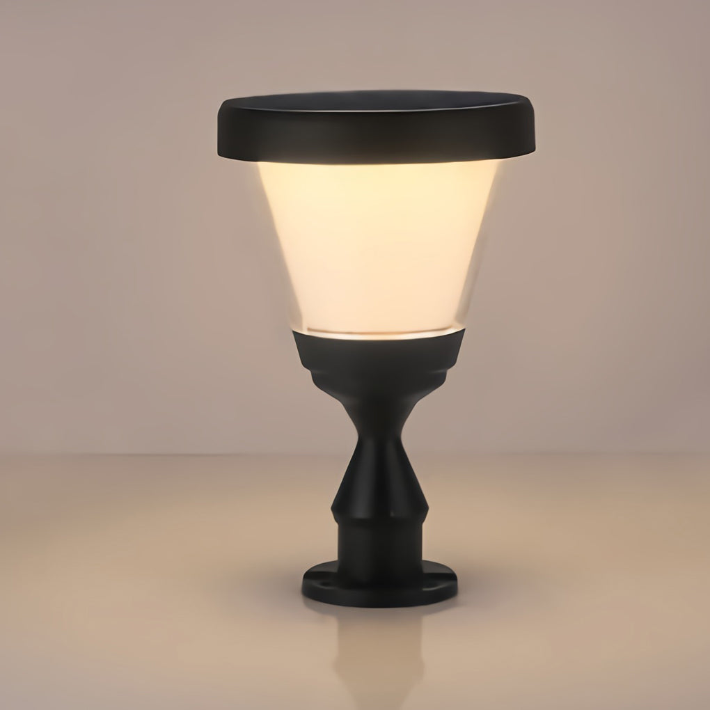Modern Solar Fence Post Cap Light - Waterproof Aluminum Outdoor