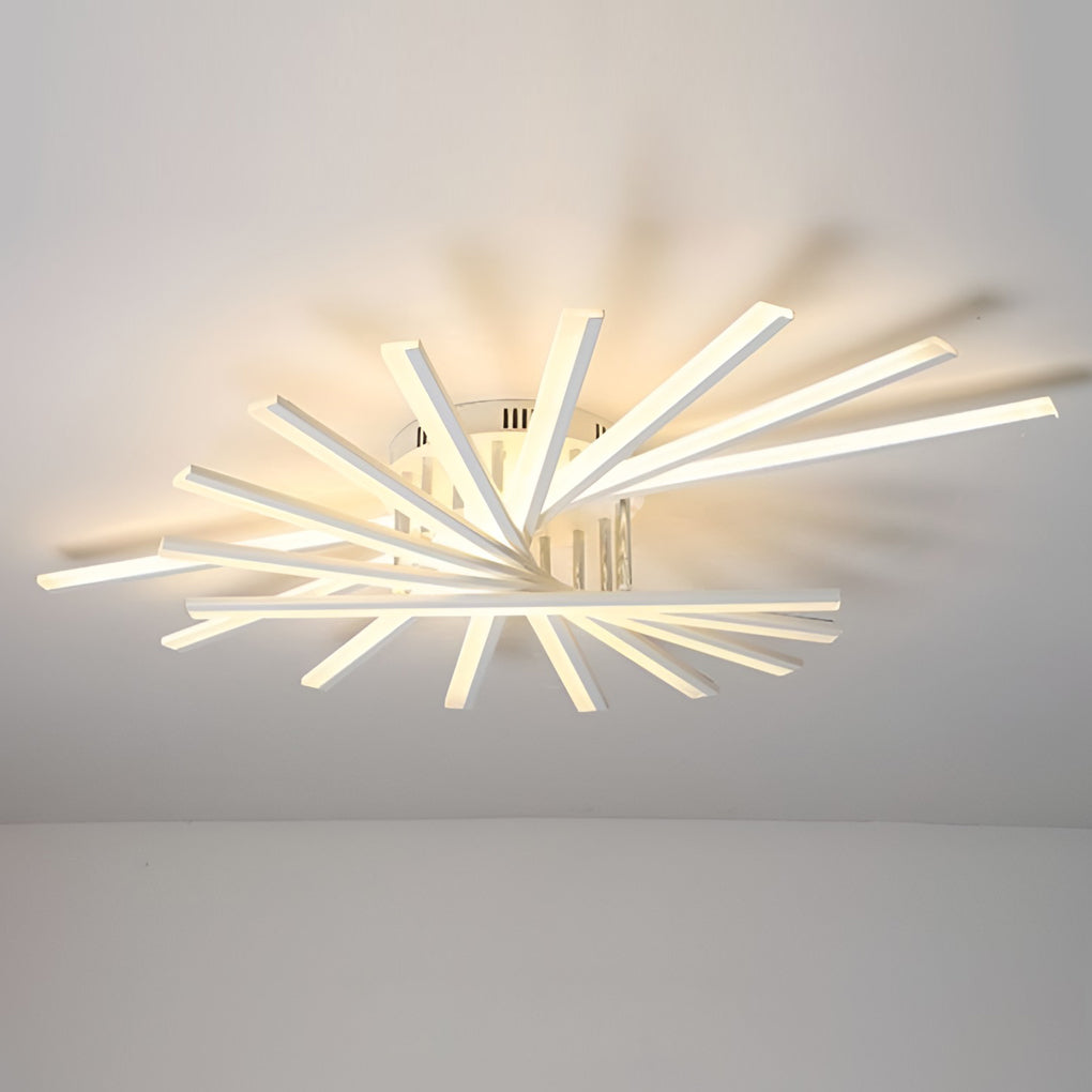 Modern LED Semi Flush Mount Ceiling Light with Stepless Dimming