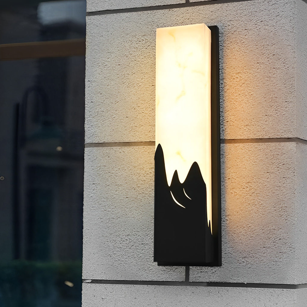 Modern Rectangular Outdoor Wall Sconce with Warm LED Lighting
