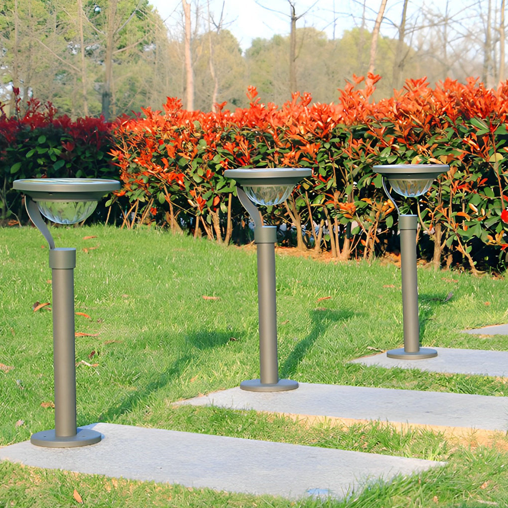 Modern Solar Half-Sphere LED Lawn Light – Aluminum & Steel