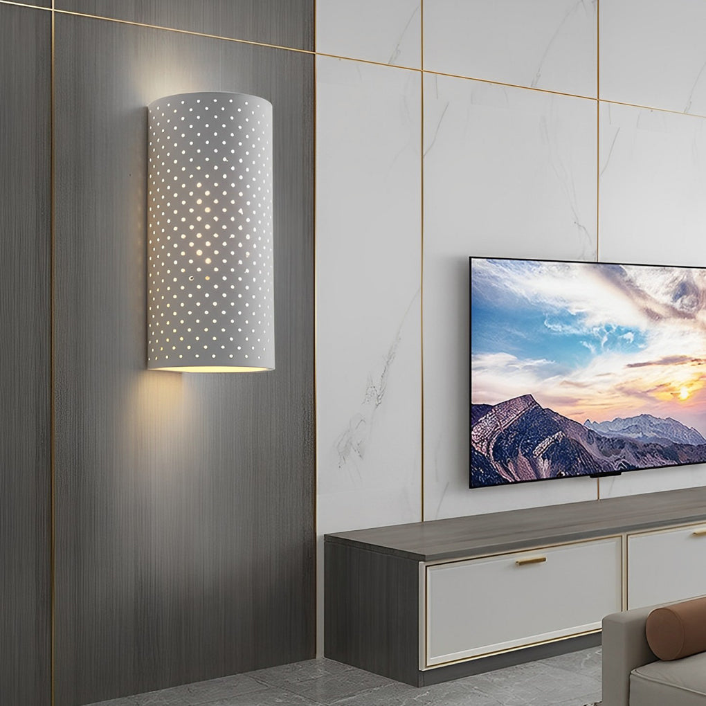 Modern Cylindrical Gypsum LED Wall Sconce - Waterproof White