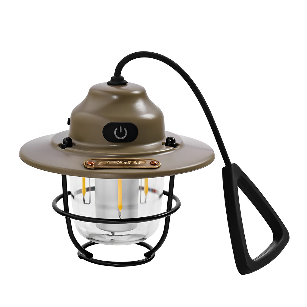 Retro LED Rechargeable Outdoor Camping Lantern with USB Charging