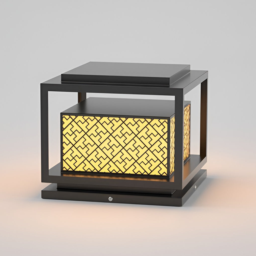 Square Solar Outdoor Fence Post Light - Waterproof IP65 Pillar Lamp