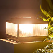 Modern Solar Fence Post Light - Copper & Glass Outdoor Lighting
