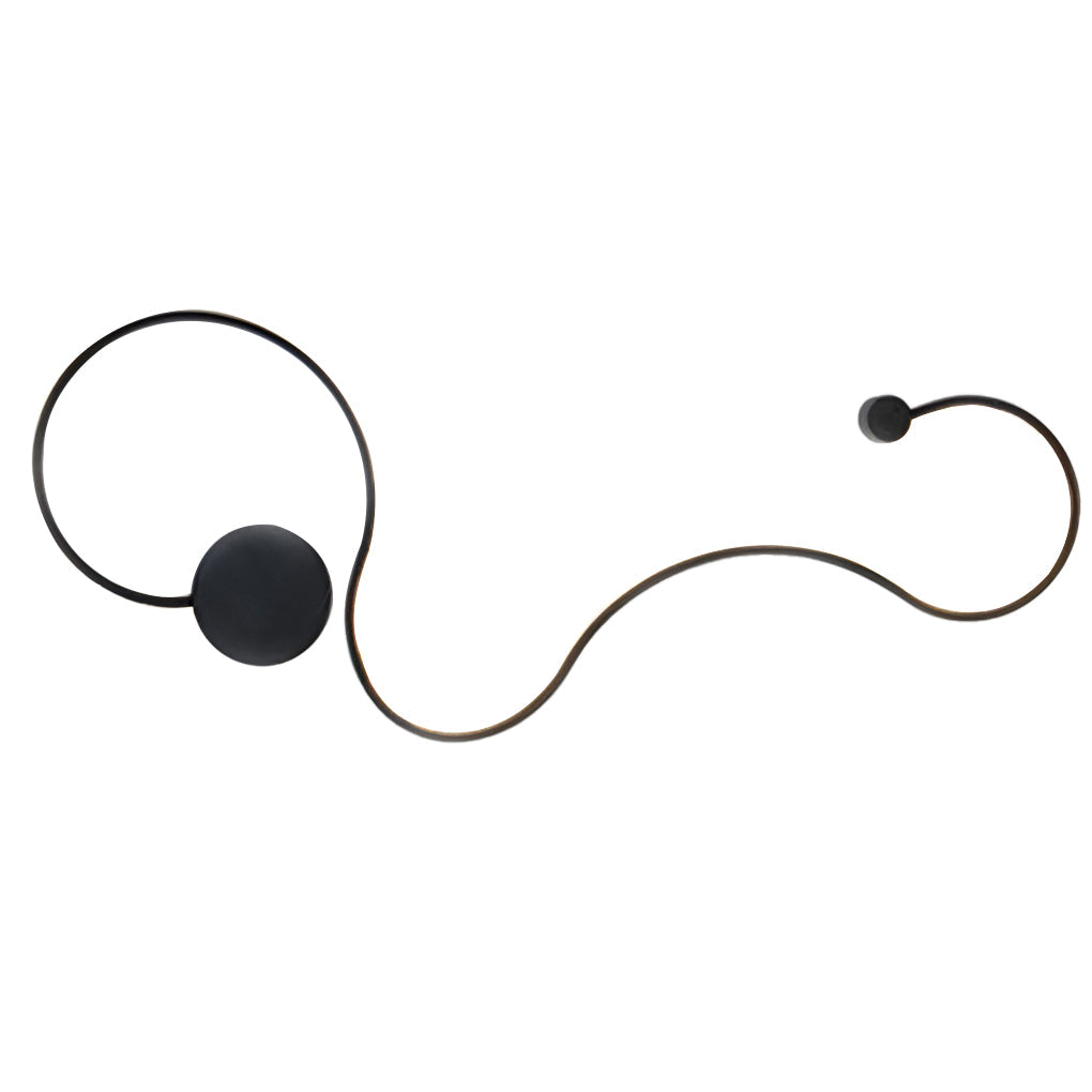 Curved Linear LED Wall Sconce - Modern Black Metal Wall Light