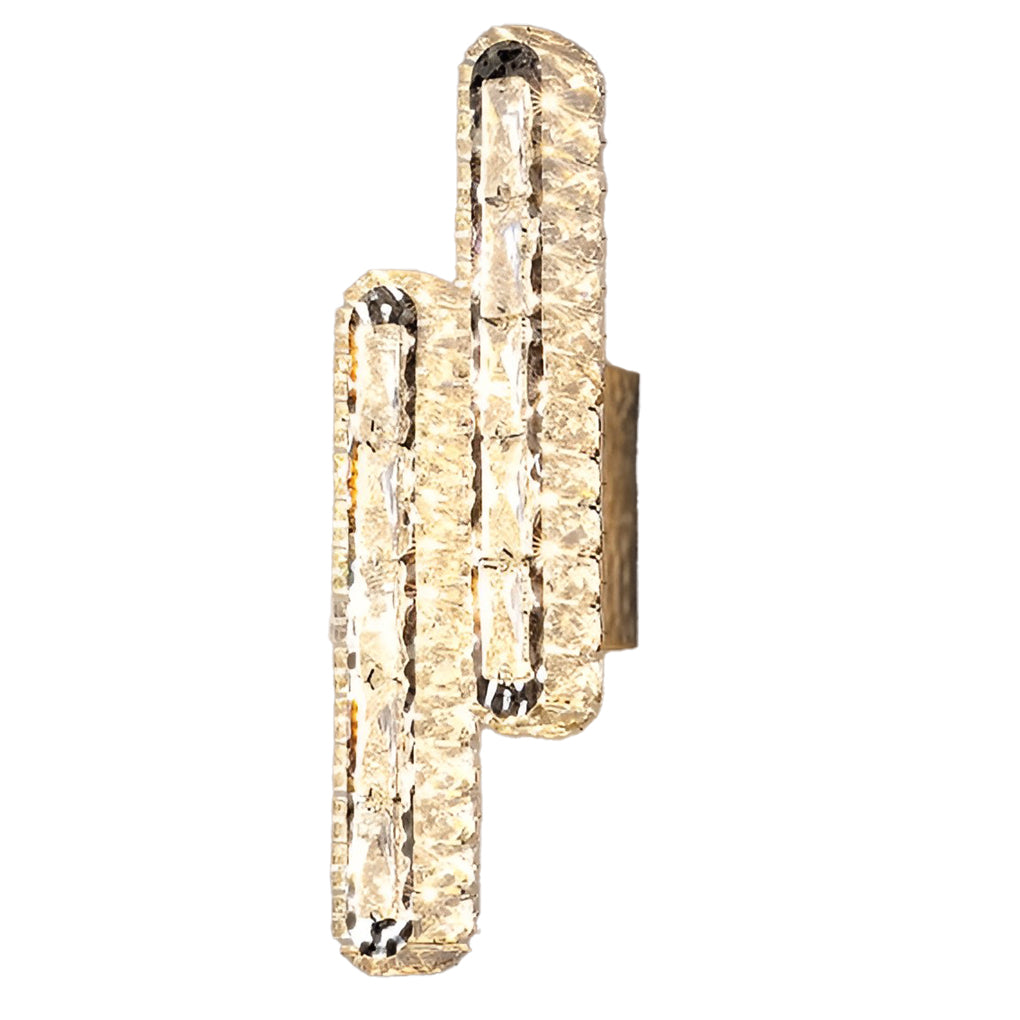 Crystal LED Wall Sconce with 3-Step Dimming Modern Wall Lamp
