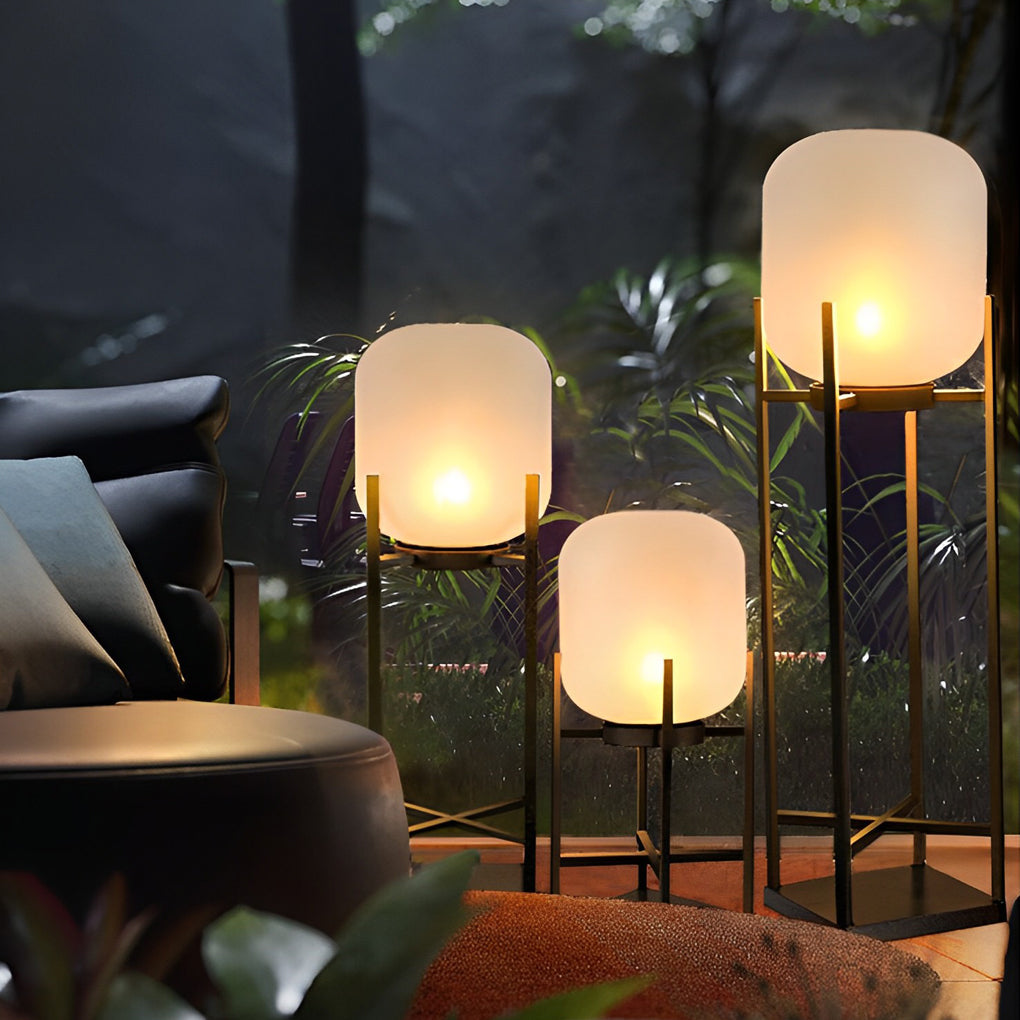 Modern Outdoor LED Floor Lamp with Stainless Steel Frame