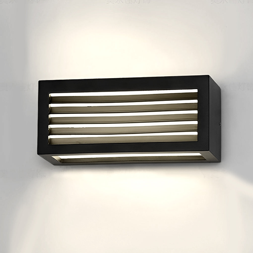 Rectangular Waterproof LED Outdoor Wall Sconce - Black Aluminum
