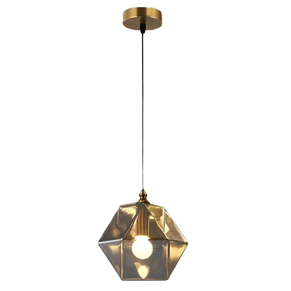 Modern Nordic Glass Pendant Light with Metal Frame