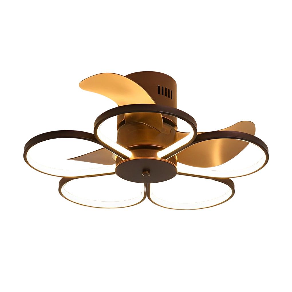 Floral Bladeless Ceiling Fan Light with Dimmable LED
