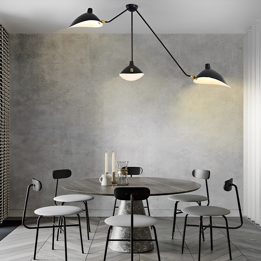 Rotatable 3-Light Modern Ceiling Light in Black Hardware