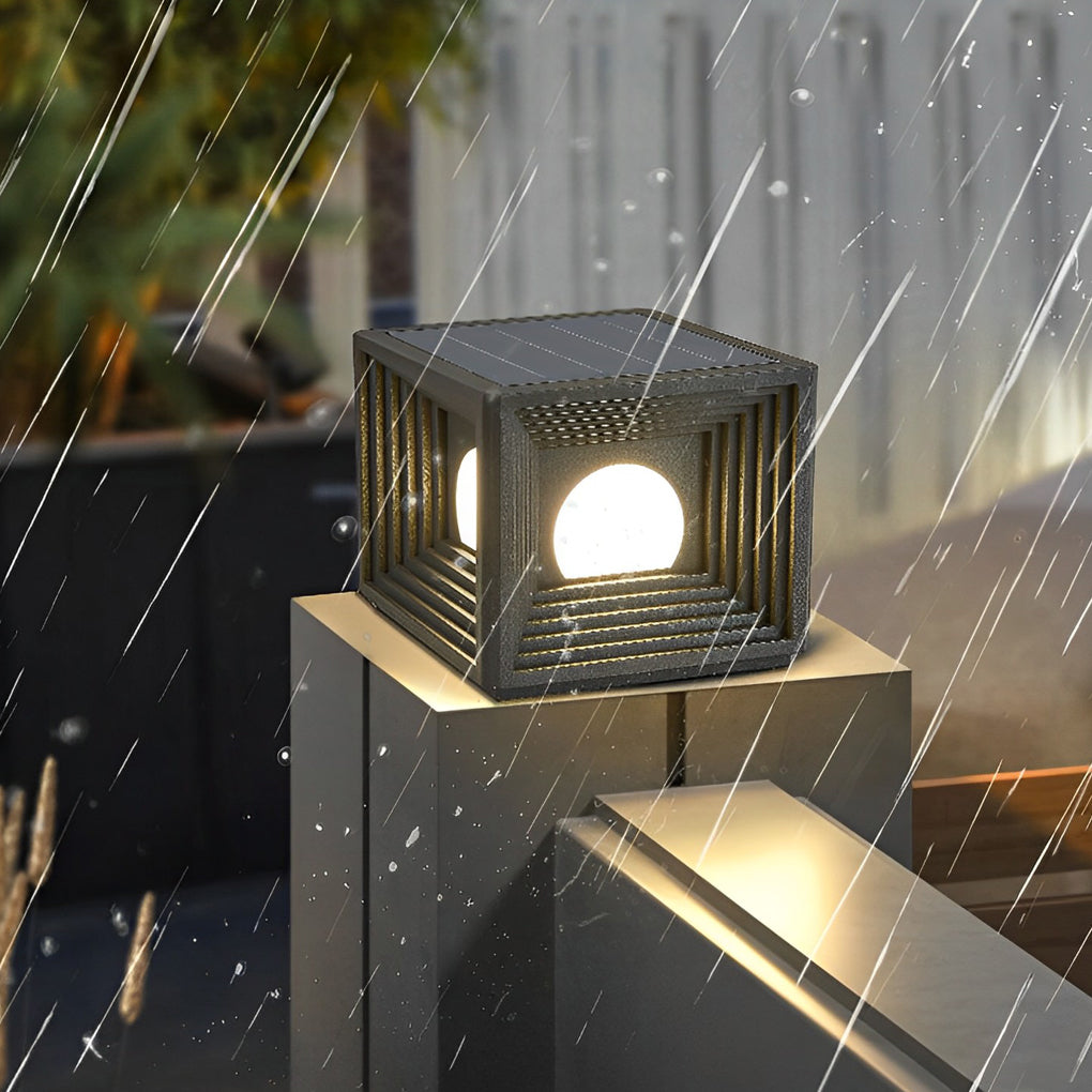 Modern Solar Fence Post Light | Waterproof LED Outdoor Pillar Lamp