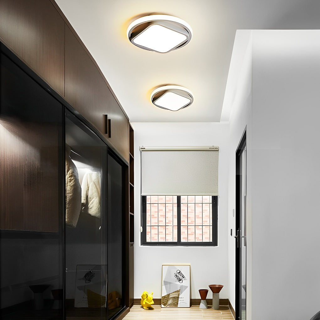 Modern Geometric LED Flush Mount Ceiling Light - Square & Round