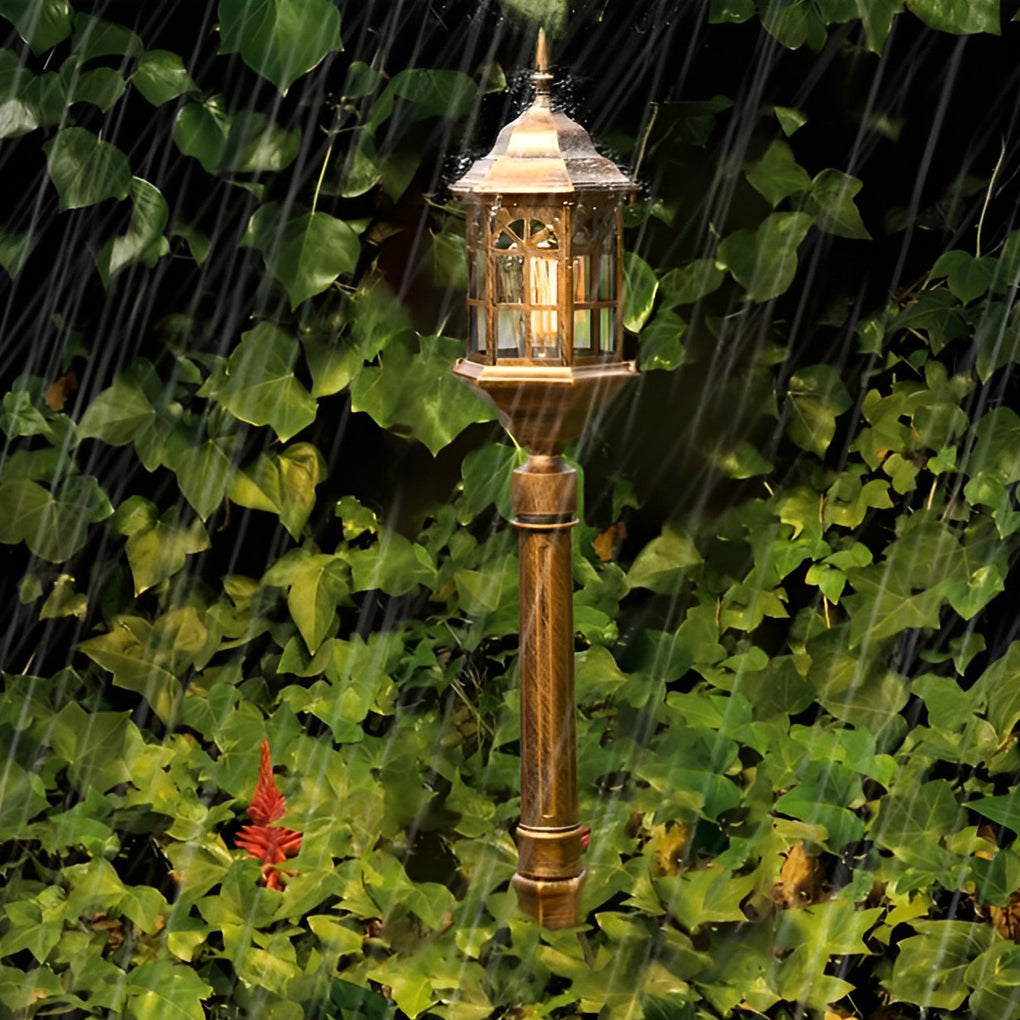 Slim LED Outdoor Post Light Industrial Black Bronze Pathway Lamp