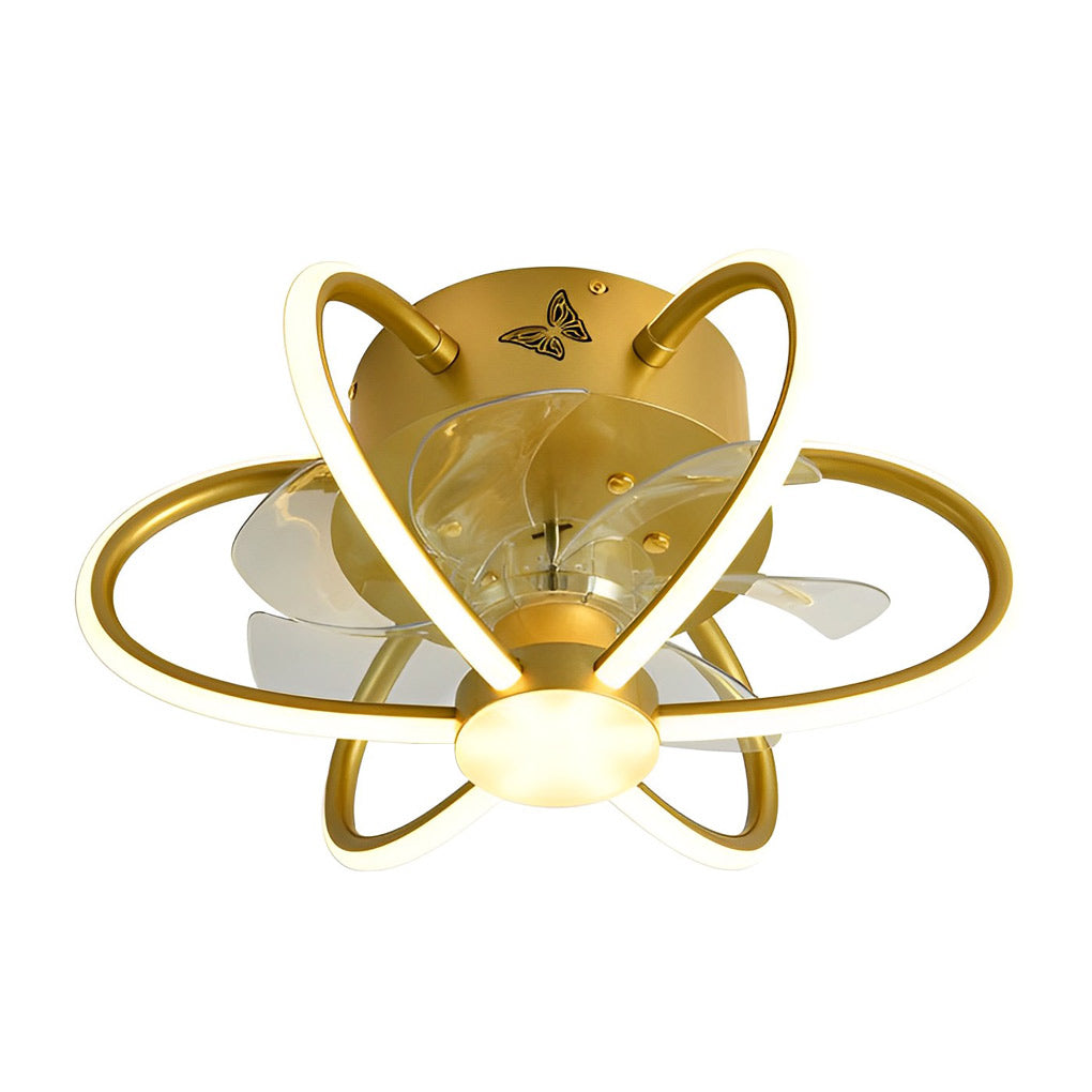 Floral Bladeless Ceiling Fan Light with Dimmable LED