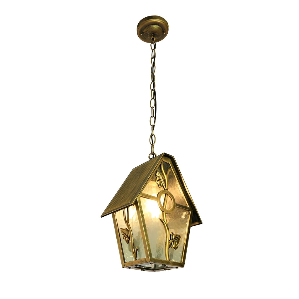 Modern Glass Outdoor Pendant Light - Weatherproof Aluminum Bronze