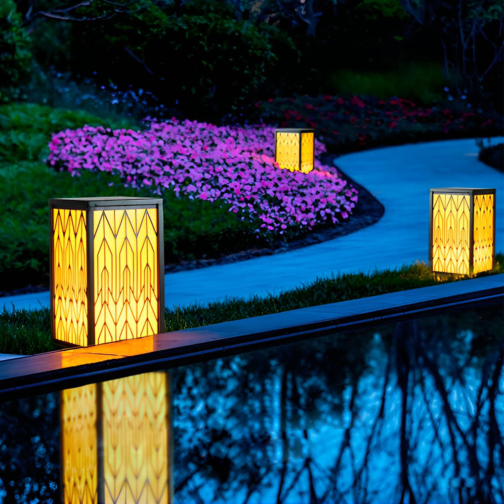 Vintage Waterproof LED Bollard Light - Black Outdoor Landscape Lamp