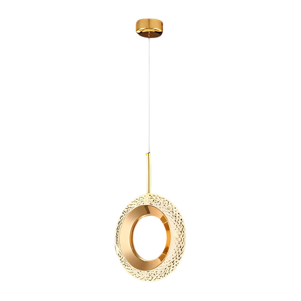 Modern Gold LED Pendant Light with 3-Step Dimming | Geometric Design