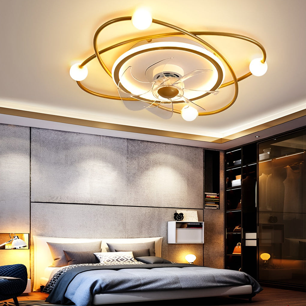 Modern LED Ceiling Fan Light with Remote Dimming - 22 Inch